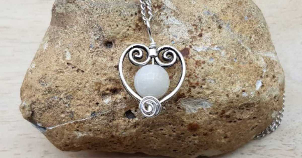 Moonstone Heart Studs
