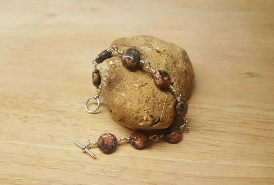 Leopardskin jasper bracelet