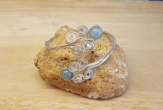 Aquamarine cuff bracelet