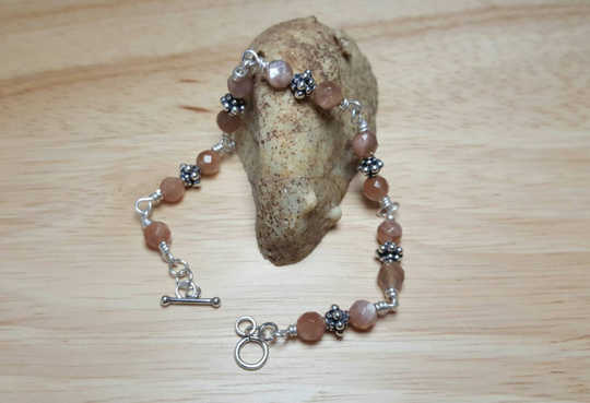 Bali silver Sunstone Bracelet