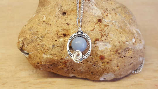 Angelite frame pendant