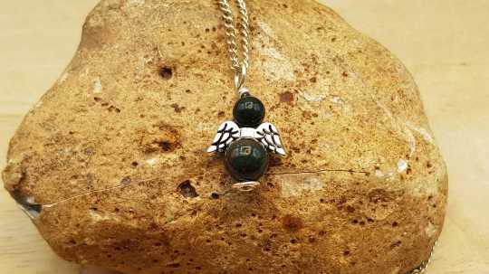 Small Bloodstone angel pendant