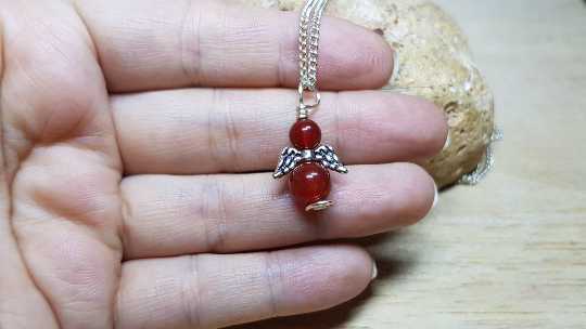 Small Carnelian angel pendant