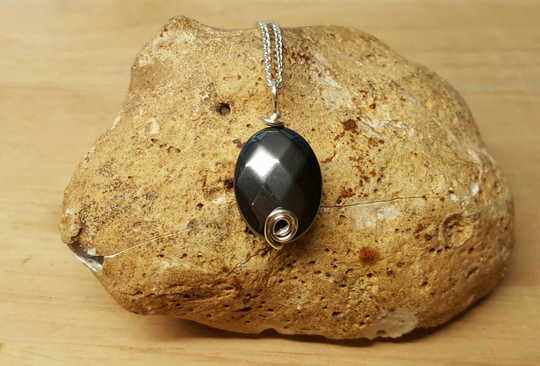 Faceted Hematite pendant