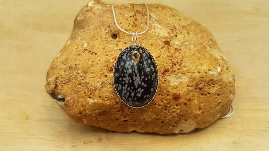 Snowflake Obsidian pendant