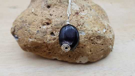 Black Hypersthene pendant