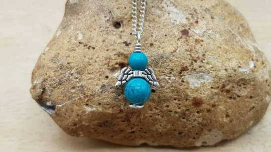 Turquoise angel pendant