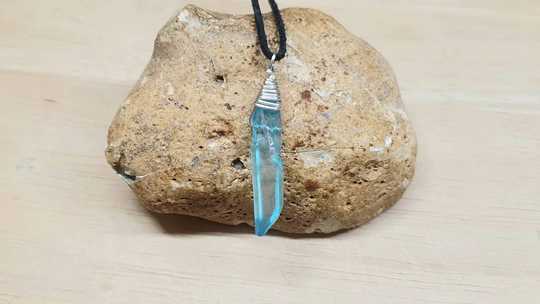 Raw blue quartz pendant