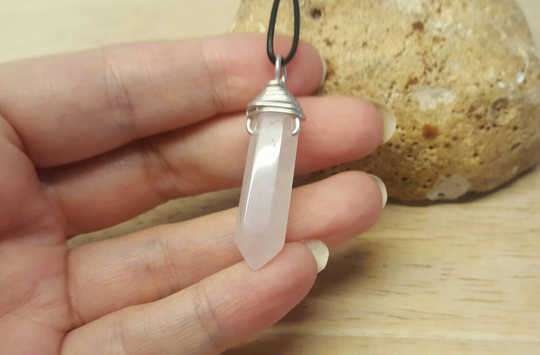 Rose Quartz point necklace