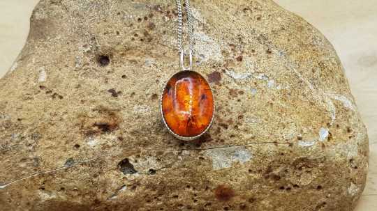 Small amber pendant 14mm