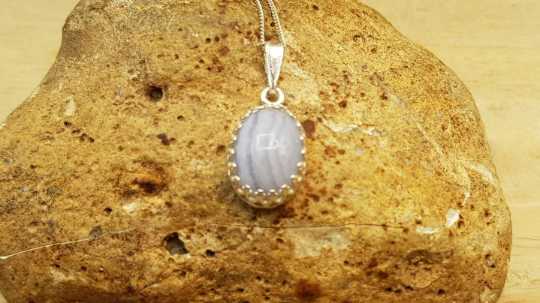 Small Blue lace agate pendant