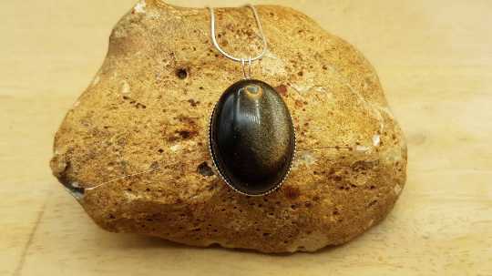 Golden sheen Obsidian pendant