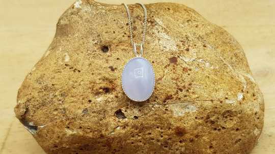 Small Blue lace agate pendant