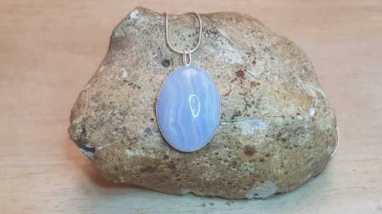 Blue lace agate pendant