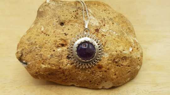 Sterling silver Amethyst sun Pendant