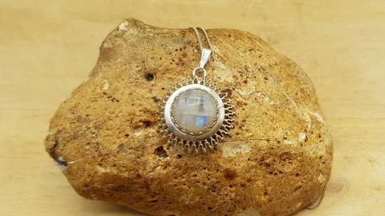 Rainbow Moonstone sun Pendant