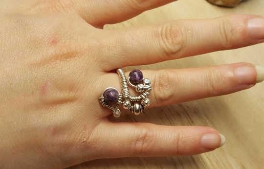 Sterling silver Lepidolite ring