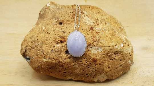 Blue lace agate pendant