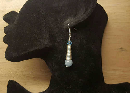 Aquamarine cone earrings