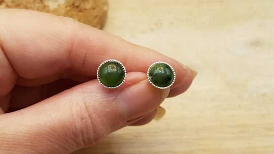 Nephrite Jade stud earrings