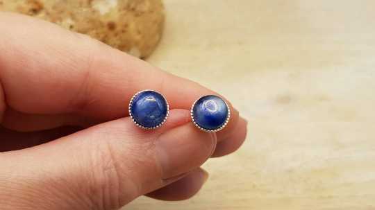 Blue Kyanite stud earrings