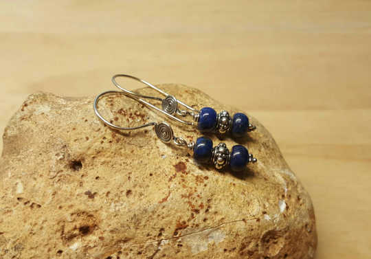 Bali silver Lapis lazuli earrings
