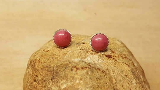 Rhodonite stud earrings