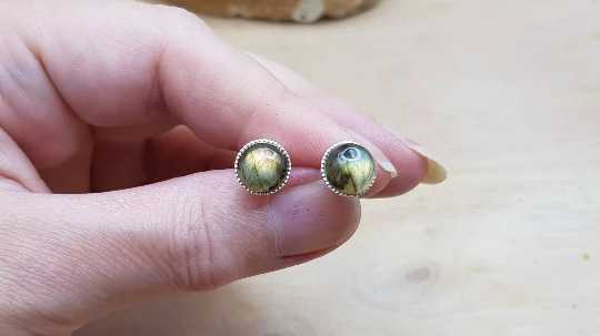 labradorite stud earrings