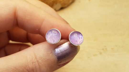 Sterling Amethyst Stud earrings