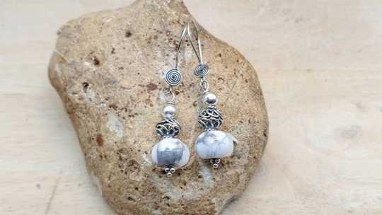 White Howlite earrings