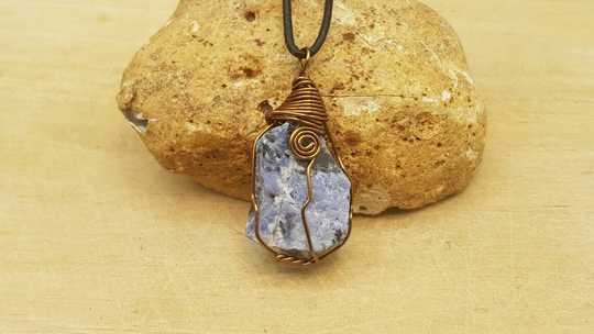 Mens raw Sodalite pendant