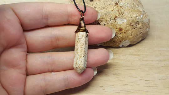 Mens picture jasper pendant