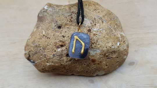 Marble URUZ Rune necklace