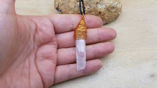 Copper Rose Quartz Pendant