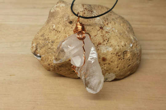 Copper Raw Quartz pendant