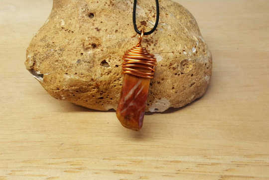 Mens Red Picasso jasper pendant