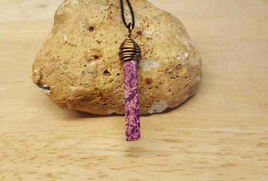 Sea sediment purple jasper pendant