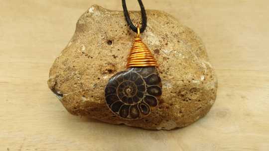 Copper Ammonite pendant