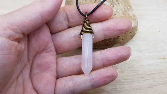 Mens Rose Quartz Pendant