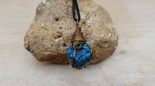 Mens Natural raw Turquoise pendant