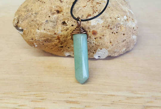 Mens Green Aventurine point Pendant