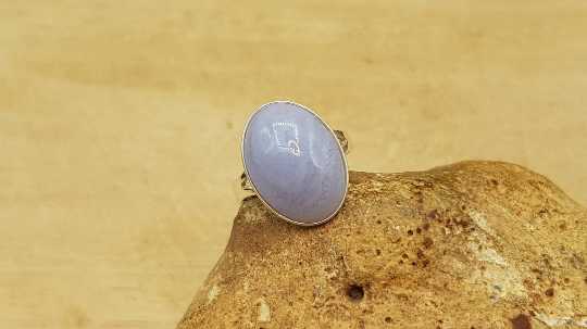 Blue lace agate ring