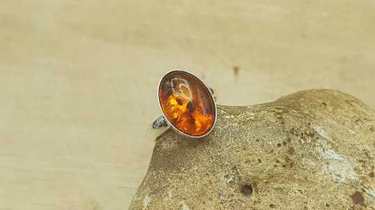 Oval Amber Ring 14x10mm