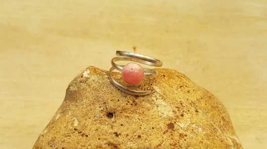 Pink Rhodochrosite ring