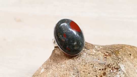 Green Bloodstone ring