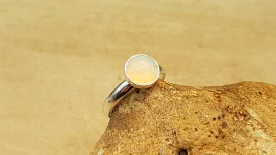 Sterling silver pink Ethiopian Opal ring