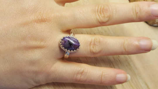 Sterling silver purple Charoite ring