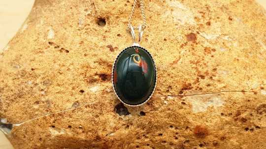 Hypoallergenic Bloodstone ring 8mm