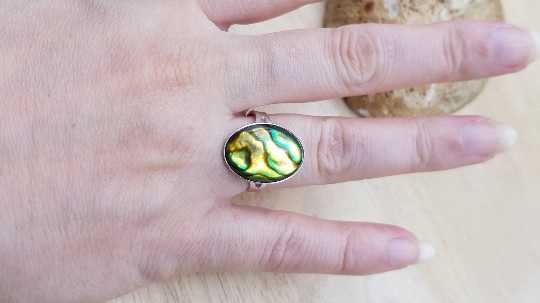 Natural abalone ring