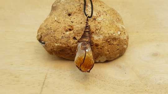 Men's Raw Citrine Pendant